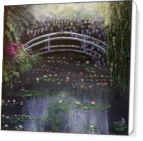 Monet Style Water Lilies With Bridge - Standard Wrap