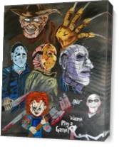 Halloween Classic Horror Icons As Canvas
