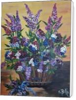 Basket Of Flowers Purple, And Blue - Standard Wrap