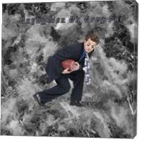 Rugby Men On Grey Fur - Businessmen Playing Sport With Charcoal Grey Fur Oil Painting - Gallery Wrap