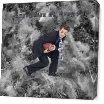 Rugby Men On Grey Fur - Businessmen Playing Sport With Charcoal Grey Fur Oil Painting - Gallery Wrap Plus