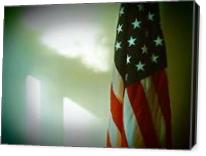 United States Flag With Window Light - Gallery Wrap