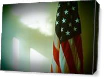 United States Flag With Window Light As Canvas