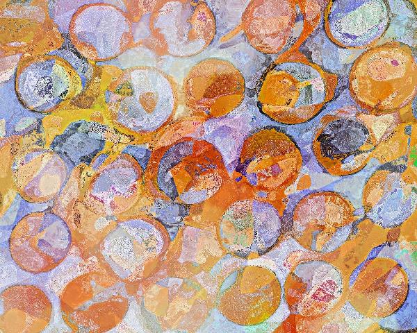 Multicolor Eroded Circle Abstract
