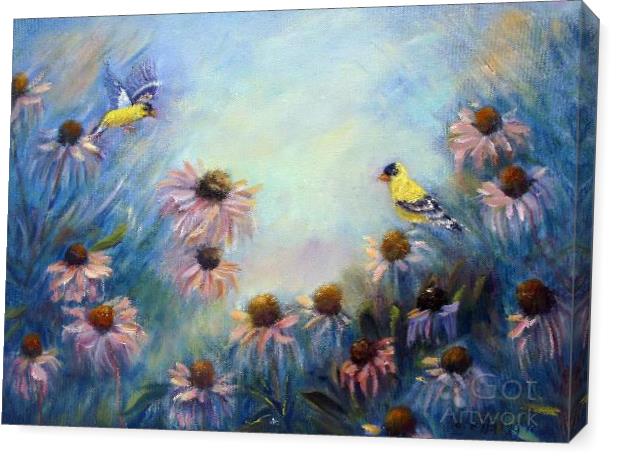Goldfinch And Coneflowers Goldfinch And Coneflowers
