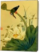 Bird On Lotus - Gallery Wrap