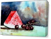 Water Melon And Grapes As Canvas