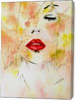 Lady With Red Lips - Gallery Wrap