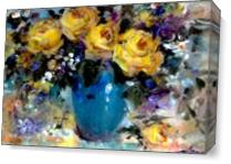 Bottle Of Roses As Canvas