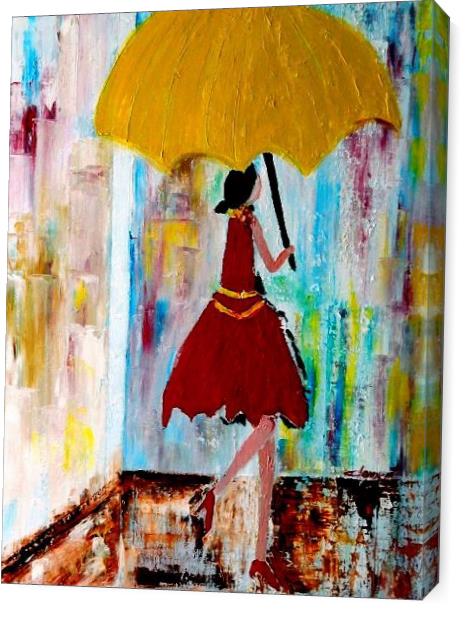 Lady Walking In The Rain