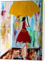Lady Walking In The Rain - Standard Wrap