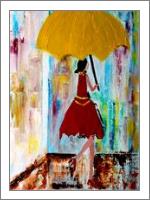 Lady Walking In The Rain - No-Wrap