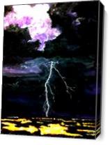 Lightning And Thunder Storm As Canvas