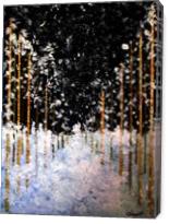 Snowing In The Forest - Gallery Wrap