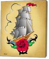 Old Ship Tattoo - Gallery Wrap