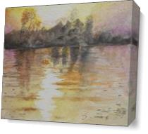 SUNSET ON THE RIVER TISA No. 1 As Canvas
