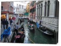 Gondolas On Venice Canal - Gallery Wrap