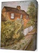 English Canal Cottage As Canvas