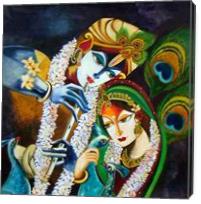 Immortal Love Krishna And Radha - Gallery Wrap