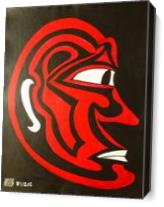 Red, Black And White Face.