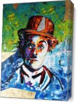 ART Charlie CHAPLIN Portrait Acrylic Painting On Canvas Colors Modern Contemporary 36“x48“ ORIGINAL Ready To Hang By Kathleen Artist Pro