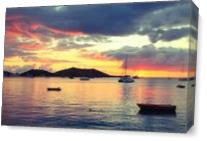 Caribbean Island Harbor Sunset At Grand Case, St. Martin